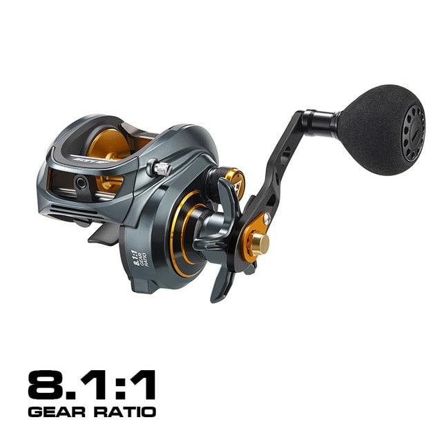 Low Profile Baitcasting Reel 15KG Max Drag 8+1 Bearings - Gray Power Handle / Left Hand / China - Gray Power Handle / Right Hand / Russian Federation - Gray Power Handle / Right Hand / China - Gray Power Handle / Left Hand / Russian Federation