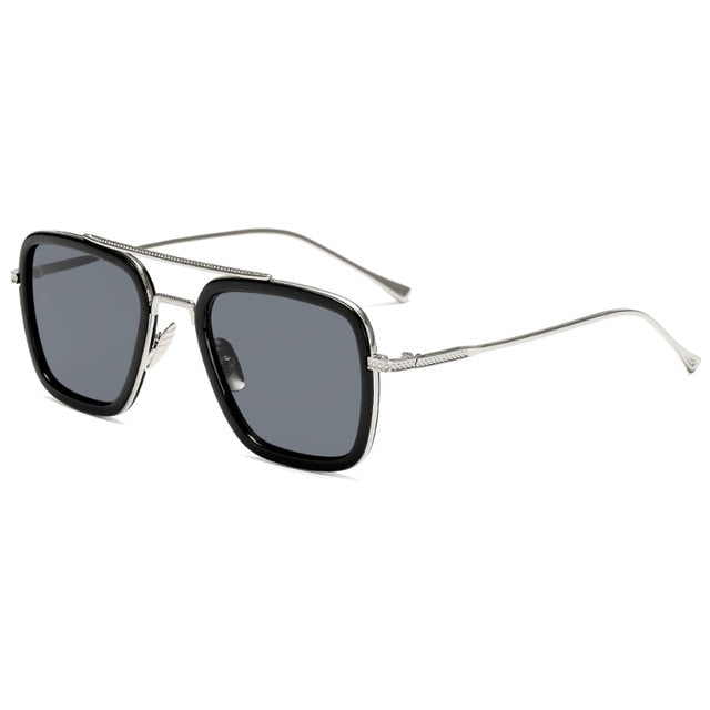 Tony Stark Style Sunglasses for Women or Men - C1Silver Grey