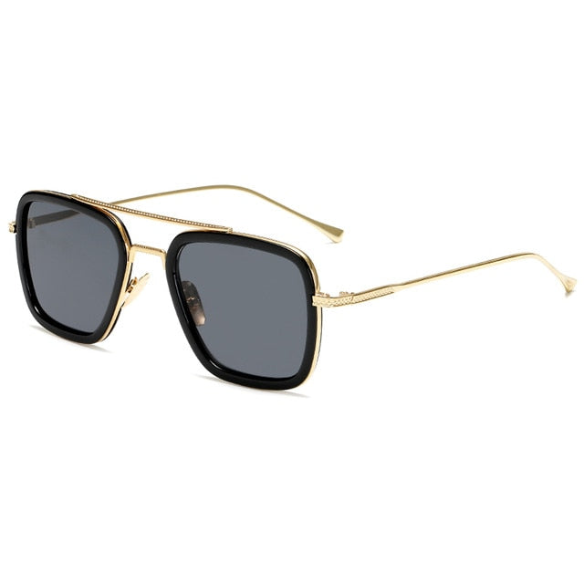 Tony Stark Style Sunglasses for Women or Men - C2Gold Grey