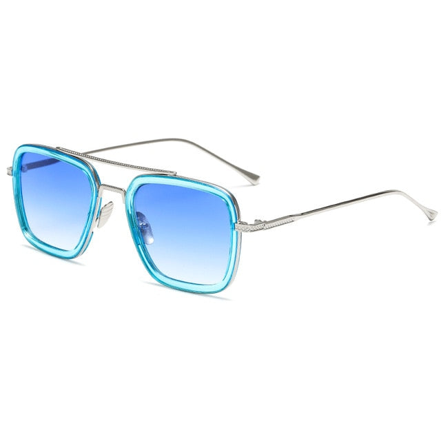 Tony Stark Style Sunglasses for Women or Men - C5Blue