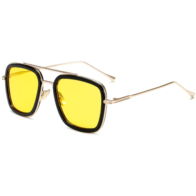 Tony Stark Style Sunglasses for Women or Men - C13Gold NightVision