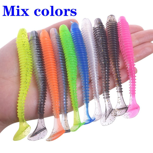 Soft Silicone Bait - Mix colors / 70mm 2g 10pcs - Mix colors / 95mm 4.3g 5pcs - Mix colors / 50mm 1g 10pcs