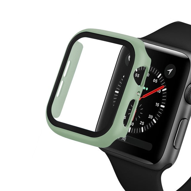 Glass+case For Apple Watch - Peppermint Green / Series 123 38MM - Peppermint Green / Series 4 5 6 40MM - Peppermint Green / Series 123 42MM - Peppermint Green / Series 4 5 6  44MM