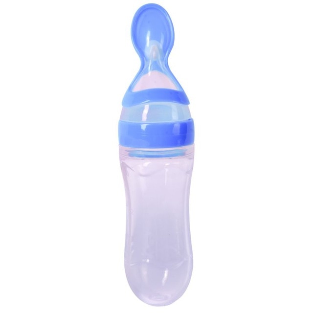 Baby Spoon Bottle Feeder - blue