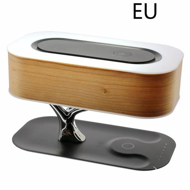 Bedside Lamp and Bluetooth Smart Phone Charger - wood / CN