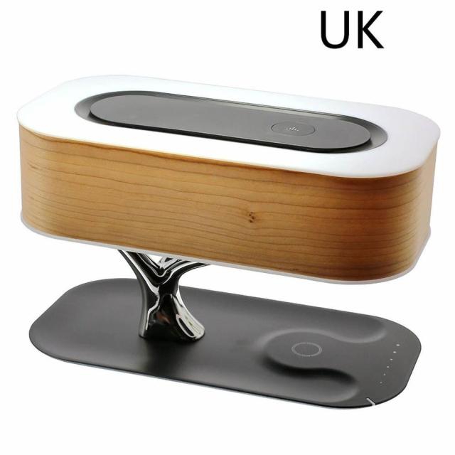 Bedside Lamp and Bluetooth Smart Phone Charger - wood 2 / CN