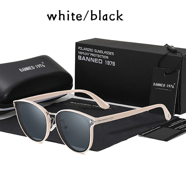 2021 Polarized Women’s Fashion Sunglasses - white black / full package