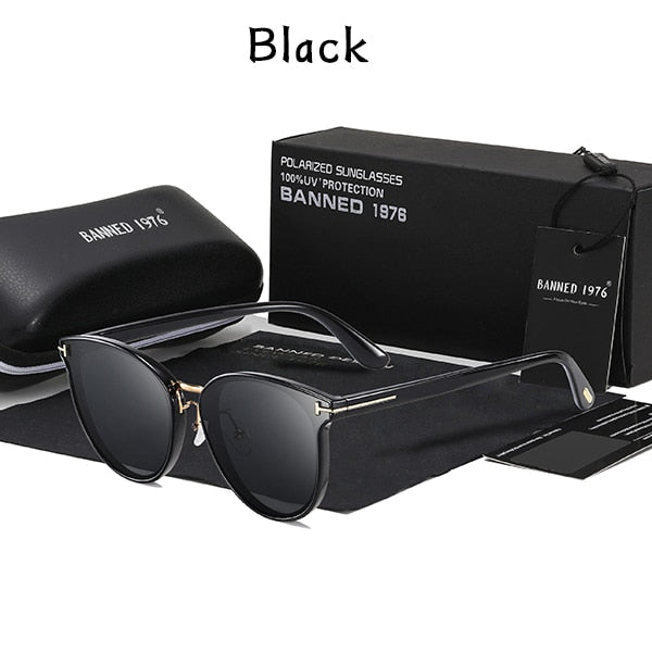 2021 Polarized Women’s Fashion Sunglasses - black / full package