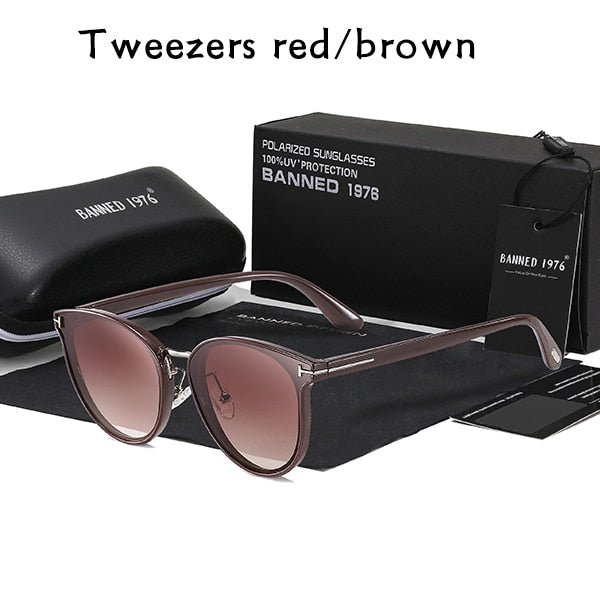 2021 Polarized Women’s Fashion Sunglasses - brown gradient / full package