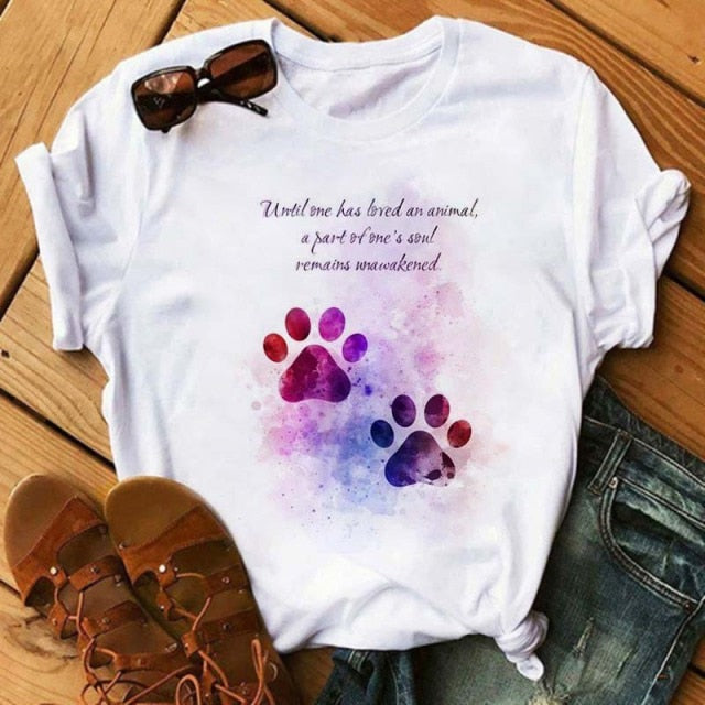 Dog Paws T-Shirt (Variety Selection) - BT5098 / XXL - BT5098 / L - BT5098 / XL - BT5098 / S - BT5098 / M