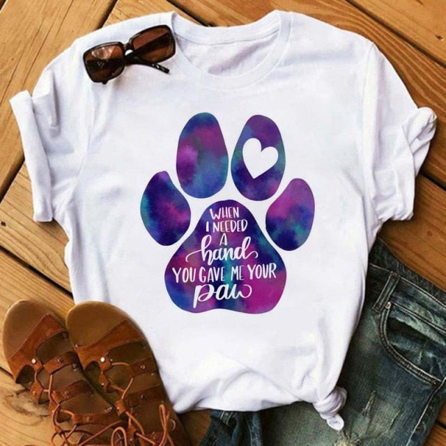 Dog Paws T-Shirt (Variety Selection) - BT5106 / XL - BT5106 / XXL - BT5106 / M