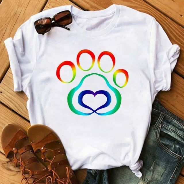 Dog Paws T-Shirt (Variety Selection) - BT5107 / XXL - BT5107 / L - BT5107 / XL - BT5107 / S - BT5107 / M