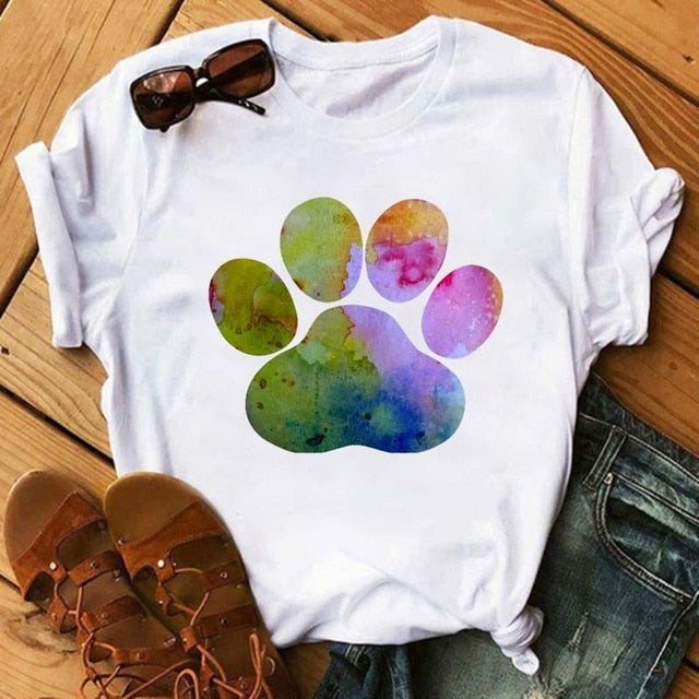 Dog Paws T-Shirt (Variety Selection) - BT5108 / XL - BT5108 / XXL - BT5108 / M - BT5108 / L - BT5108 / S