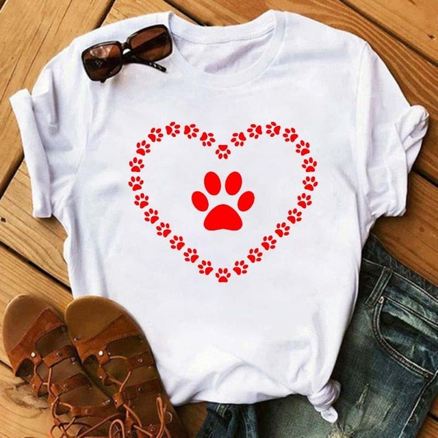 Dog Paws T-Shirt (Variety Selection) - BT5110 / XL - BT5110 / XXL - BT5110 / M - BT5110 / L - BT5110 / S