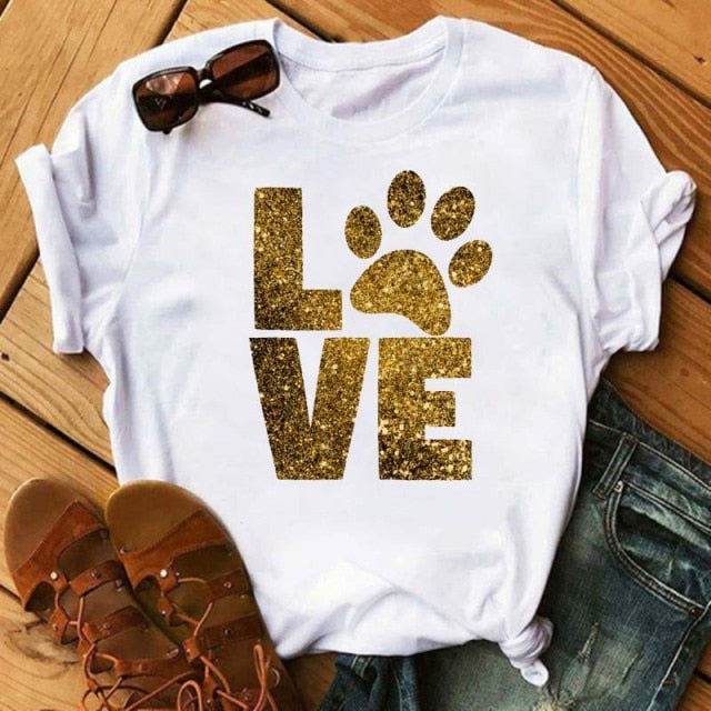 Dog Paws T-Shirt (Variety Selection) - BT5111 / XXL - BT5111 / L - BT5111 / XL - BT5111 / S - BT5111 / M