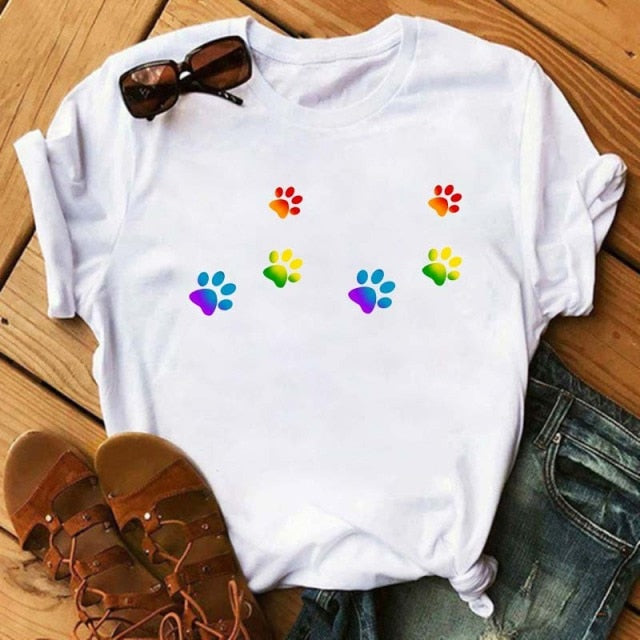 Dog Paws T-Shirt (Variety Selection) - BT5112 / XL - BT5112 / XXL - BT5112 / M - BT5112 / L - BT5112 / S