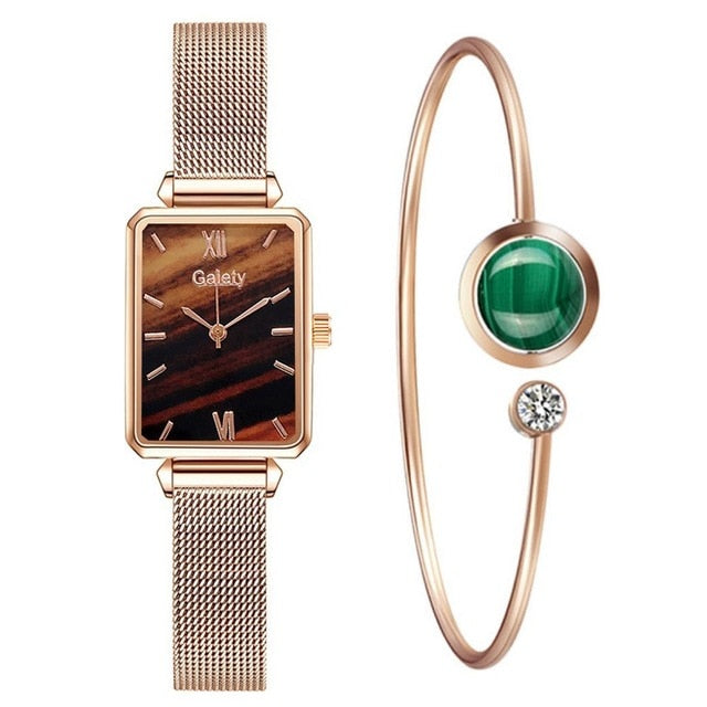 Gaiety Women Fashion Quartz Watch with Bracelet - 2pcs Mesh Watch Set 2