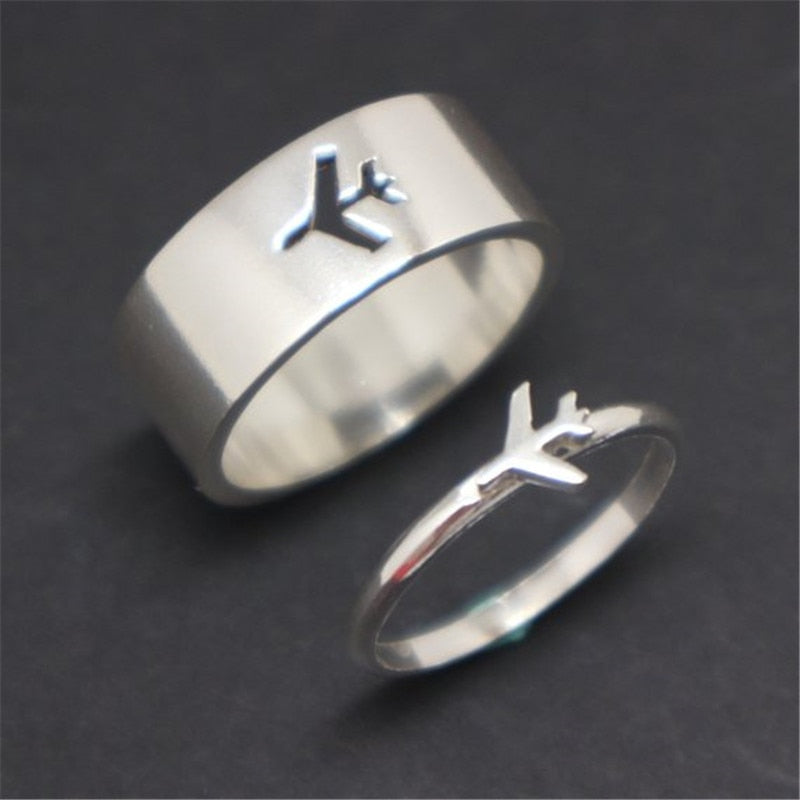 Airplane Couple Ring Set