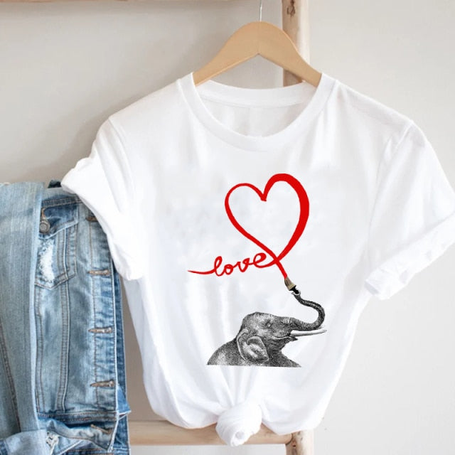 Variety Selection Valentine's Day Heart T-shirt - GJS24345 / S - GJS24345 / XL - GJS24345 / XXL - GJS24345 / M - GJS24345 / L - GJS24345 / XXXL - GJS24345 / 4XL