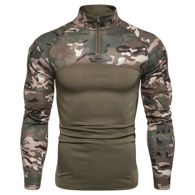 Mens Camouflage Tactical Shirt - Army Green / L - Army Green / M - Army Green / XXL - Army Green / XL - Army Green / XXXL