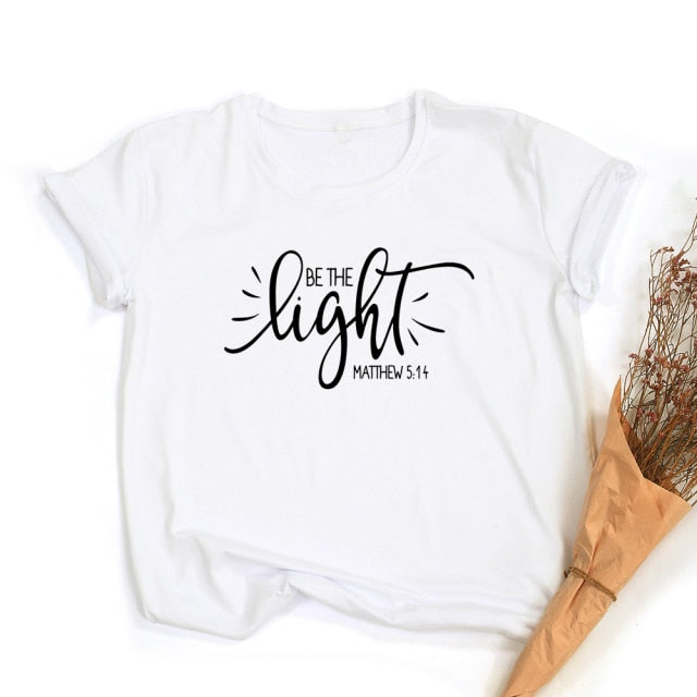 “Be The Light” Matthew 5.14 T-Shirt - D558-FSTWH- / S - D558-FSTWH- / L - D558-FSTWH- / M - D558-FSTWH- / XXL - D558-FSTWH- / XL