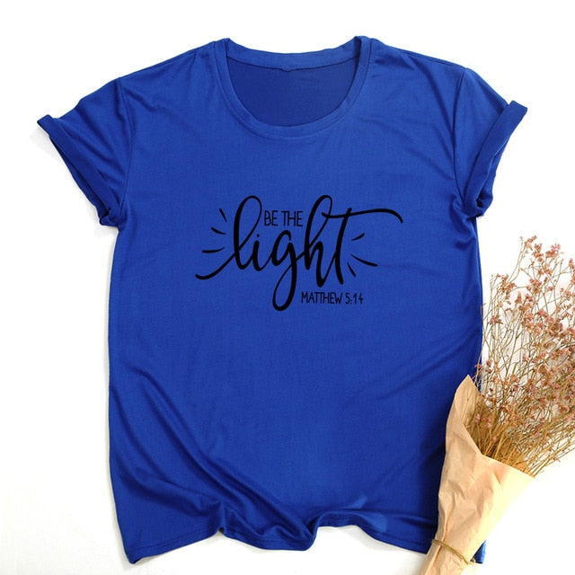 “Be The Light” Matthew 5.14 T-Shirt - D558-FSTBU- / M - D558-FSTBU- / S - D558-FSTBU- / XL - D558-FSTBU- / L - D558-FSTBU- / XXL