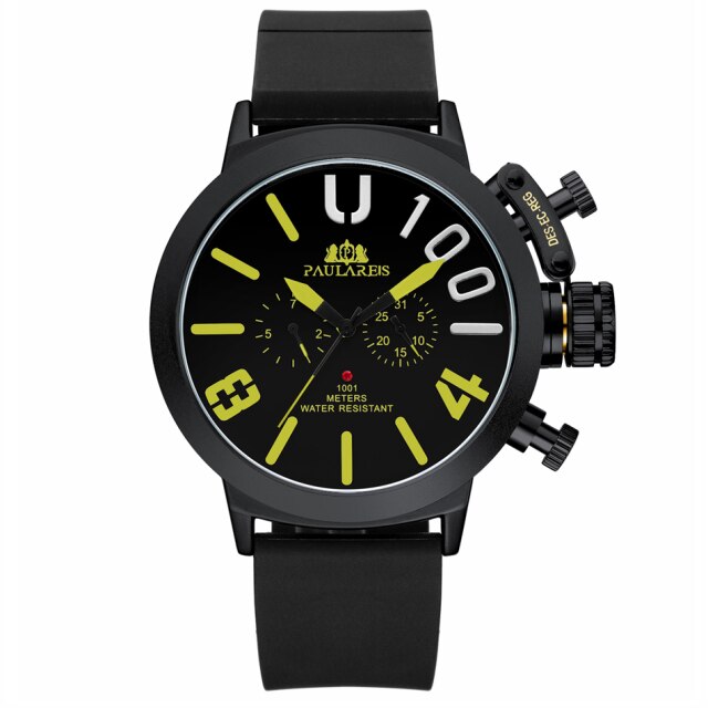 Paulareis Automatic Self Wind Watch - Black Yellow