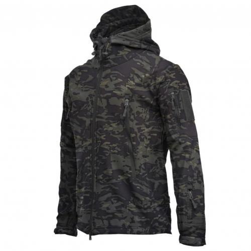 Army Shark Skin Tactical Style Jacket - Black Camouflage / 3XL - Black Camouflage / 2XL - Black Camouflage / L - Black Camouflage / XL - Black Camouflage / M