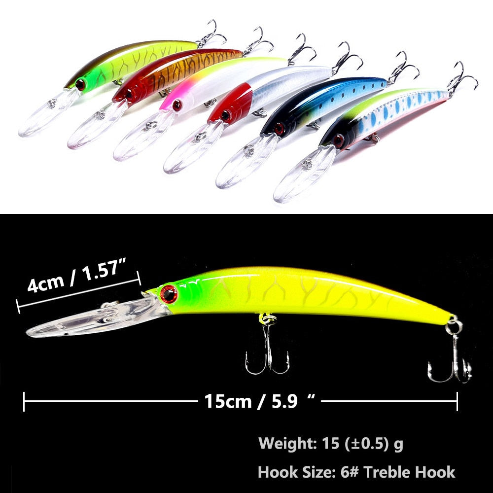 HENGJIA 1pcs Deep Diving Wobblers Minnow