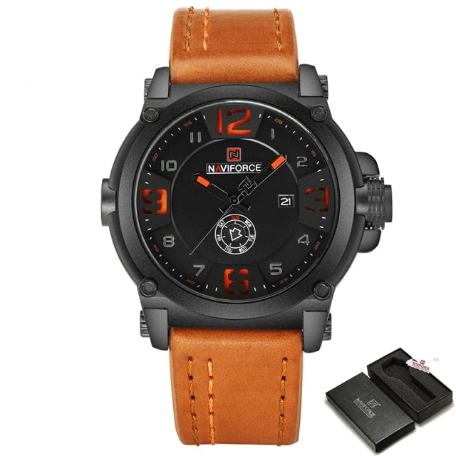 NAVIFORCE Luxury Men Watch - Orange-with Box