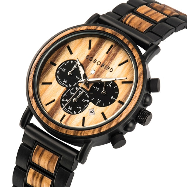 BOBO BIRD Luxury Wood & Stainless Steel Men Watch - P09-1 / China - P09-1 / SPAIN - P09-1 / United States