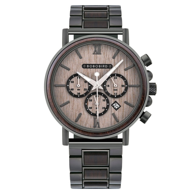 BOBO BIRD Luxury Wood & Stainless Steel Men Watch - T50-2 / United States - T50-2 / China - T50-2 / SPAIN