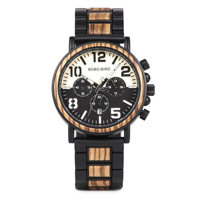 BOBO BIRD Luxury Wood & Stainless Steel Men Watch - R25-1 / SPAIN - R25-1 / United States - R25-1 / China