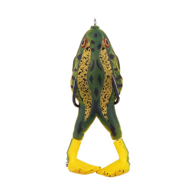 New Top Water Soft Lure Frog - Green And Yellow