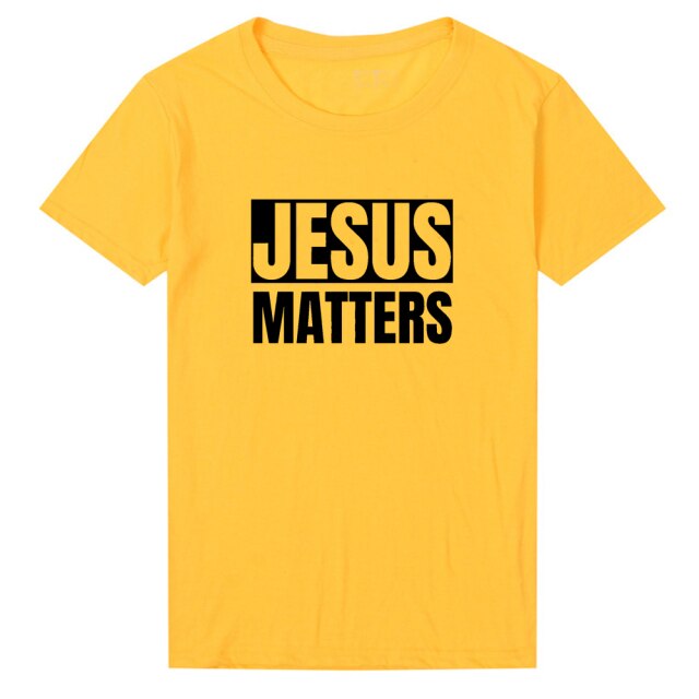 Jesus Matters T-Shirt - Yellow / S - Yellow / XXXL - Yellow / XXL - Yellow / XL - Yellow / L - Yellow / M