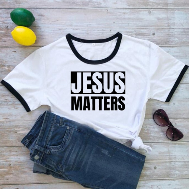 Jesus Matters T-Shirt - Black Ringer / L - Black Ringer / M - Black Ringer / S - Black Ringer / XXXL - Black Ringer / XXL - Black Ringer / XL