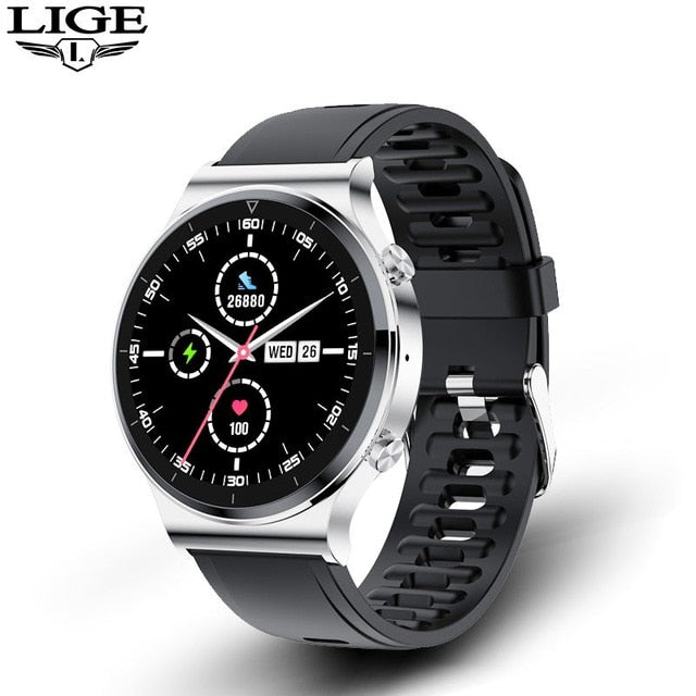 LIGE New Smart Watch with Heart Rate & Blood Pressure - Silver / China