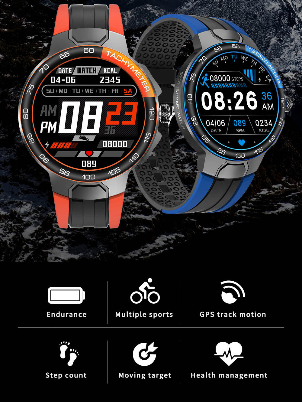 Smart Watch IP68 Waterproof Bluetooth with Exercise Modes