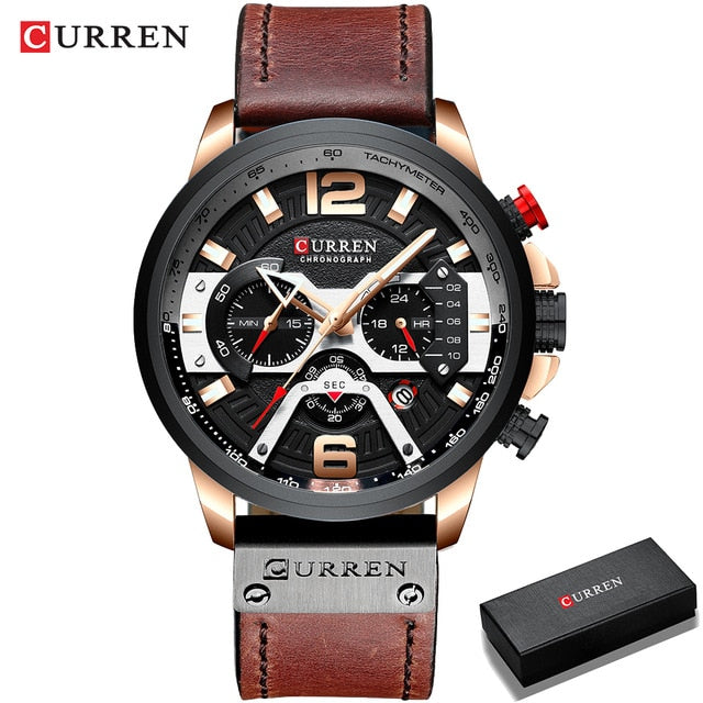 CURREN Casual Sport Watch - rose black box / China