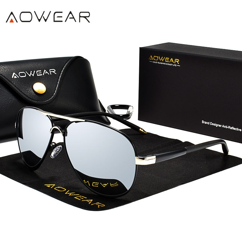 AOWEAR Men's Aviation Polarized Sunglasses