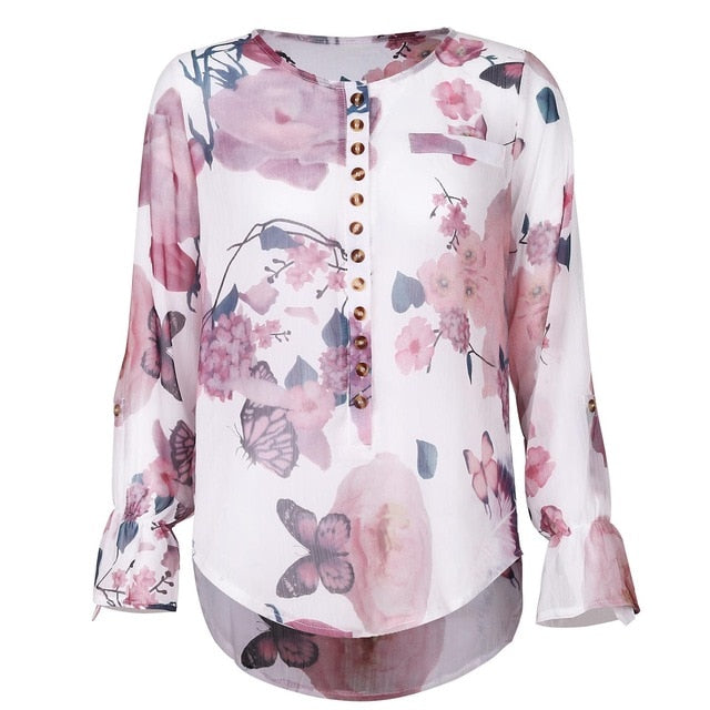 Long Sleeve Blouses - 5XL / Pink - S / Pink - M / Pink - L / Pink - XL / Pink - XXL / Pink - XXXL / Pink - 4XL / Pink