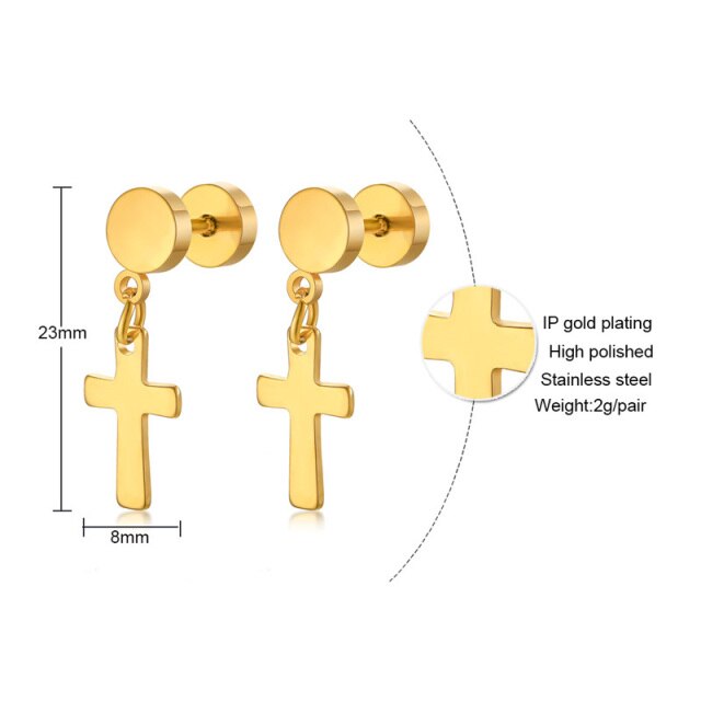 Cross Earrings - ES-265G