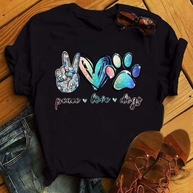 Dog Paws T-Shirt (Variety Selection) - BT5103-HS / XL - BT5103-HS / XXL - BT5103-HS / M - BT5103-HS / L - BT5103-HS / S