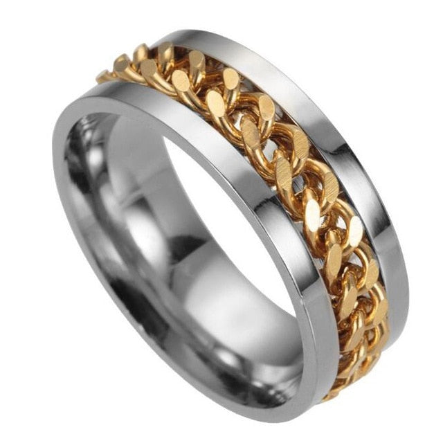 Cool Stainless Steel Rotatable Ring - 6 / Style 1 Gold - 7 / Style 1 Gold - 8 / Style 1 Gold - 9 / Style 1 Gold - 10 / Style 1 Gold - 11 / Style 1 Gold - 12 / Style 1 Gold