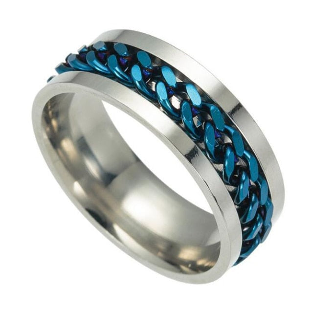 Cool Stainless Steel Rotatable Ring - 7 / Style 1 Blue - 8 / Style 1 Blue - 9 / Style 1 Blue - 10 / Style 1 Blue - 11 / Style 1 Blue - 12 / Style 1 Blue - 6 / Style 1 Blue