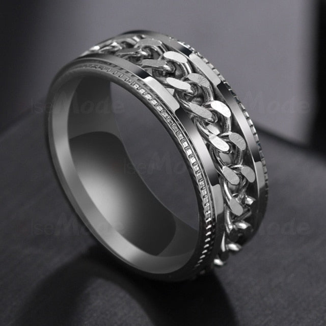 Cool Stainless Steel Rotatable Ring - 10 / Steel - 11 / Steel - 12 / Steel - 6 / Steel - 7 / Steel - 8 / Steel - 9 / Steel