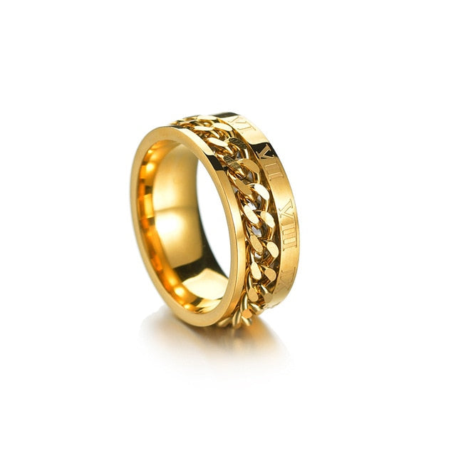 Cool Stainless Steel Rotatable Ring - 6 / Roman Gold - 7 / Roman Gold - 8 / Roman Gold - 9 / Roman Gold - 10 / Roman Gold - 11 / Roman Gold - 12 / Roman Gold