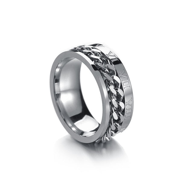 Cool Stainless Steel Rotatable Ring - 6 / Roman steel - 7 / Roman steel - 8 / Roman steel - 9 / Roman steel - 10 / Roman steel - 11 / Roman steel - 12 / Roman steel