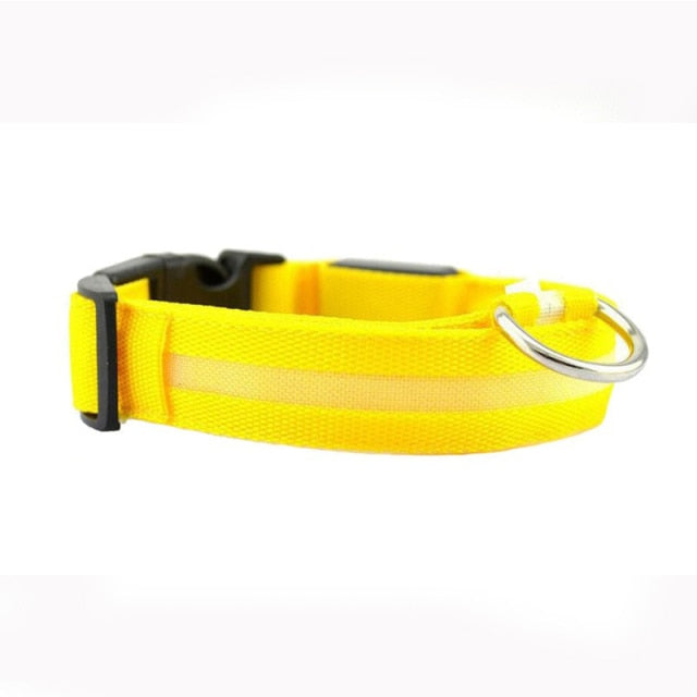 Leopard Print LED Dog Collar - Wire Mesh Yellow / XL 52-60cm - Wire Mesh Yellow / XS 28-38cm - Wire Mesh Yellow / S 35-43cm - Wire Mesh Yellow / M 40-48cm - Wire Mesh Yellow / L 45-52cm