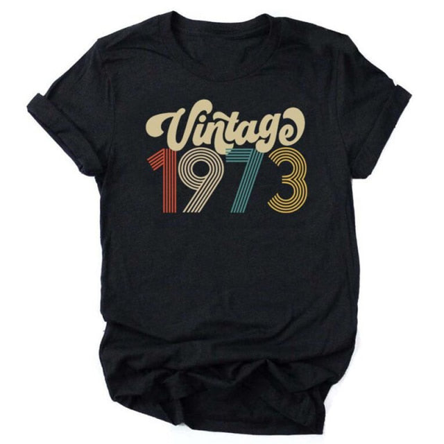 Vintage 1970 Birthday T Shirts / 51st - 70s - 1973Black / L - 1973Black / XL - 1973Black / XXL - 1973Black / XXXL - 1973Black / S - 1973Black / M